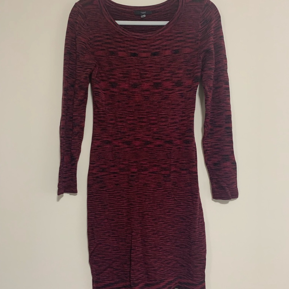 Tart red and black sweater dress